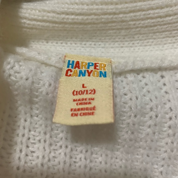 Girls Harper Canyon White Knit Cardigan Size Large - Picture 4 of 5